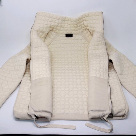 Akris 6 Medium Quilted Ivory Parka Jacket Blazer Coat - Picture 9 of 15